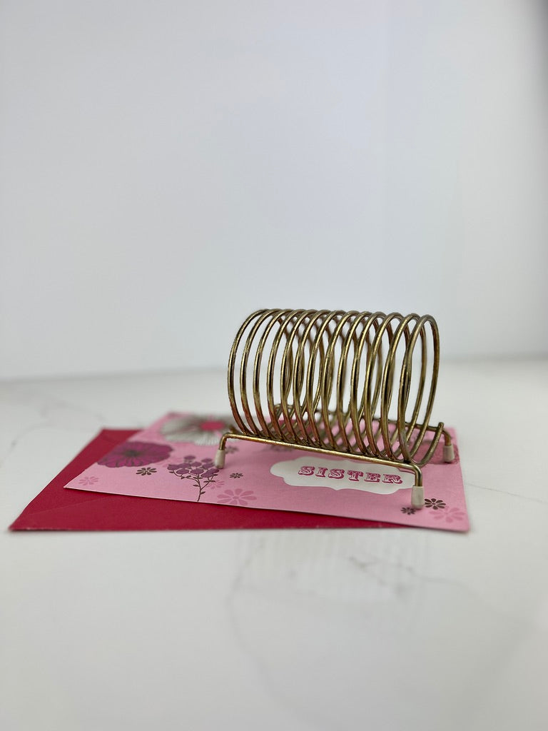 Vintage Brass Desk Spiral Coil Mail Organizer