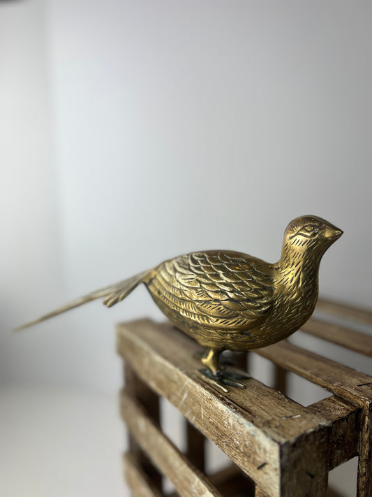 Vintage Brass Pheasant Figurine