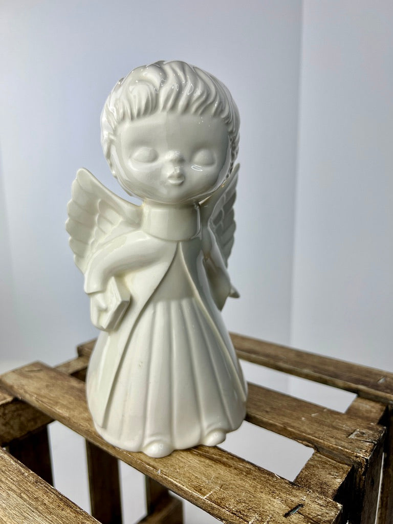 Vintage White Ceramic Kissing Angel