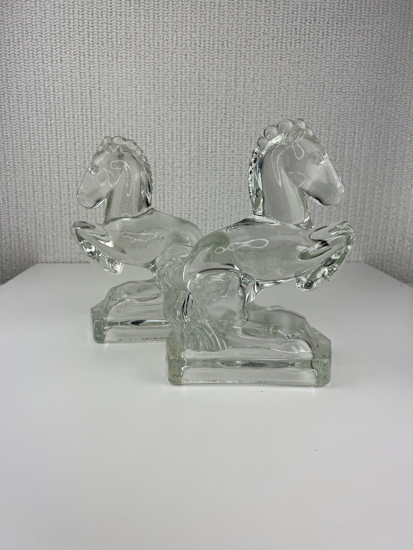 Martinsville Heavy Glass Horse Bookends