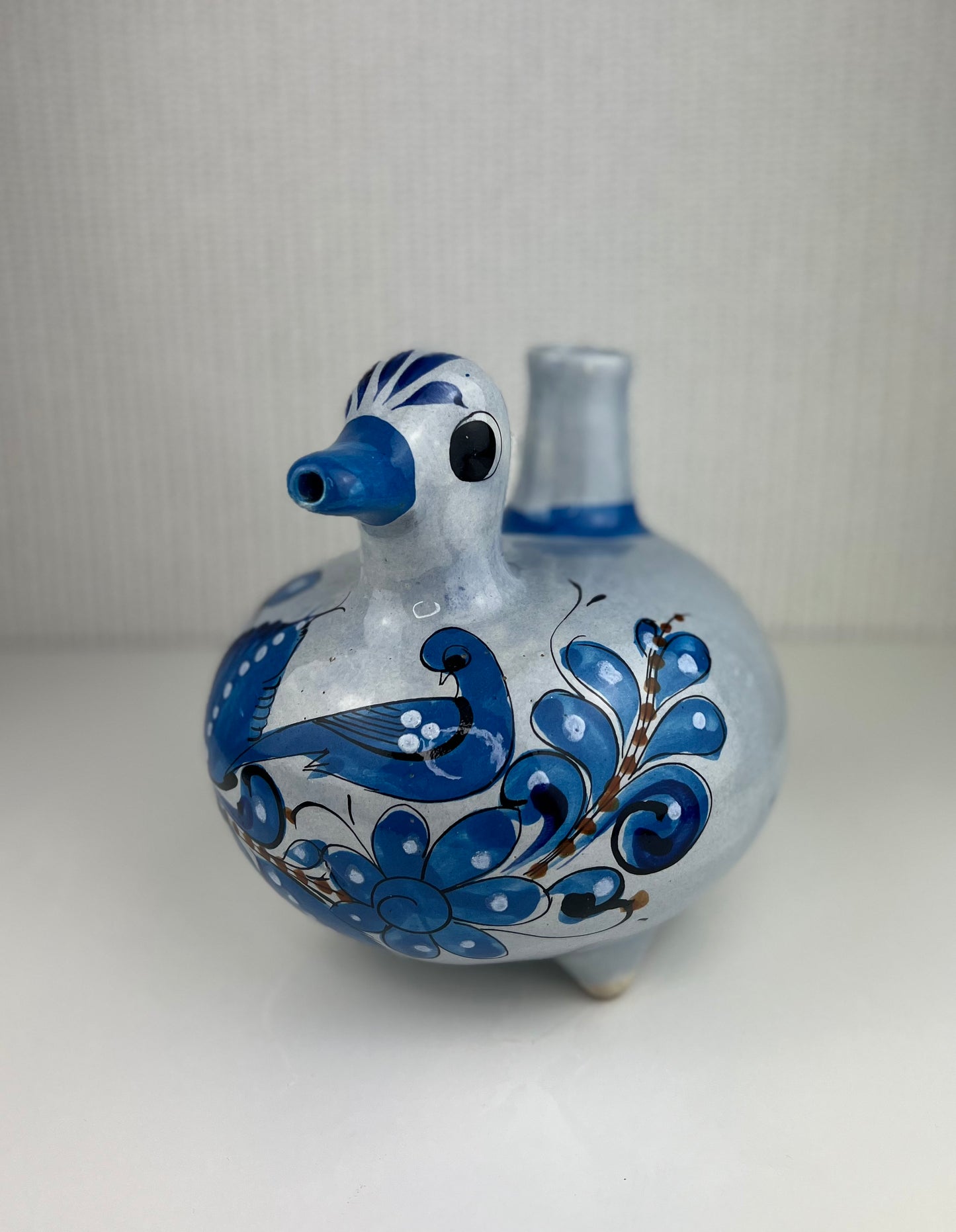 Vintage Mexican Tonala Duck Pottery Pitcher